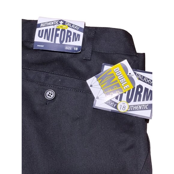 Authentic‎ Galaxy School Uniform Young Men's Flat Front Pant Black Size 18 - Picture 2 of 6
